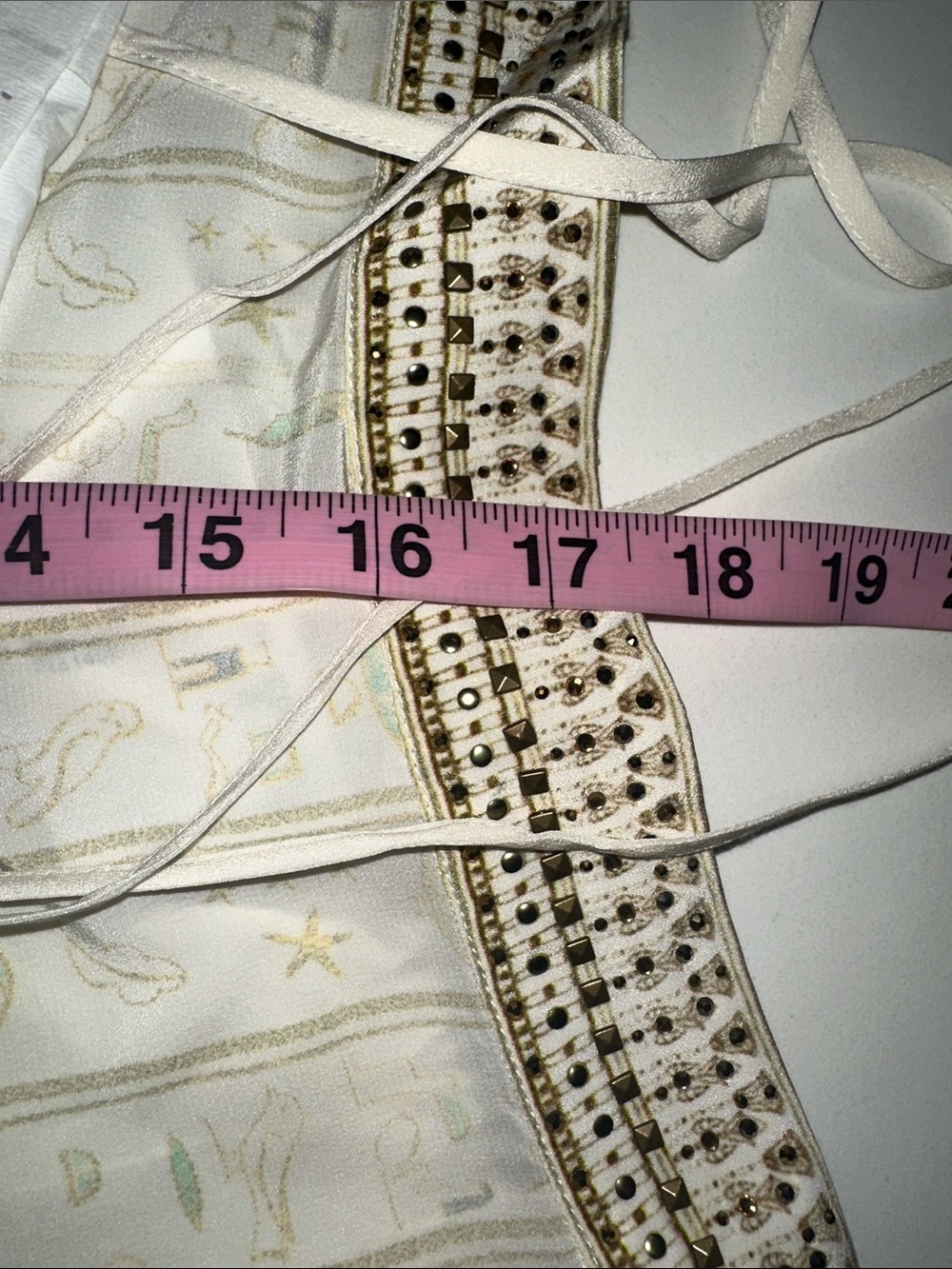 Camilla “The Queens Chamber” white gold silk wrap boho pants trousers L - Picture 9 of 11